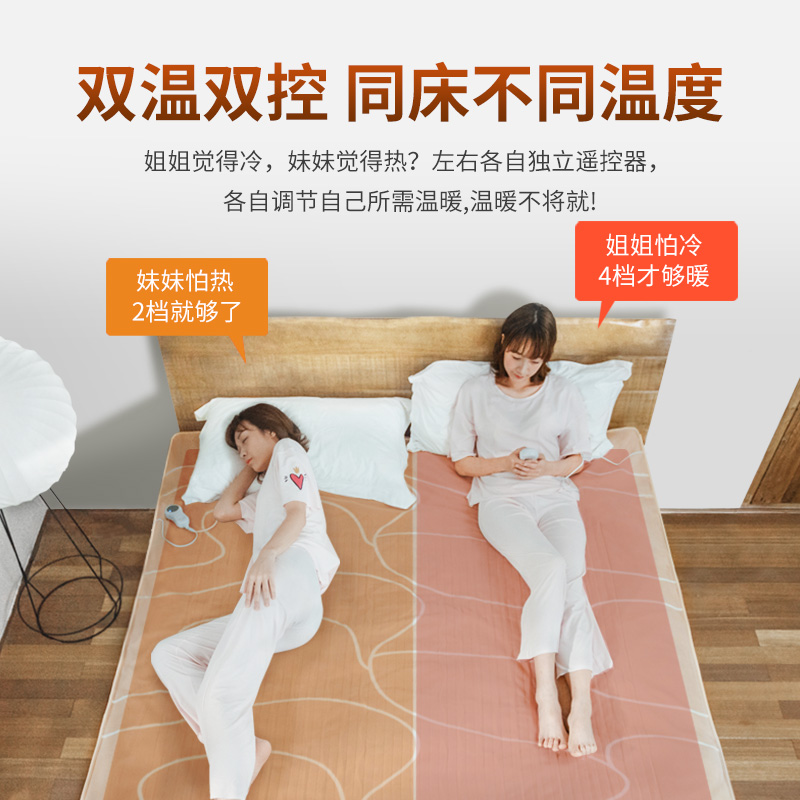 iyunp电热毯单人双人电褥子双控调温智能家用学生宿舍可机洗甩干